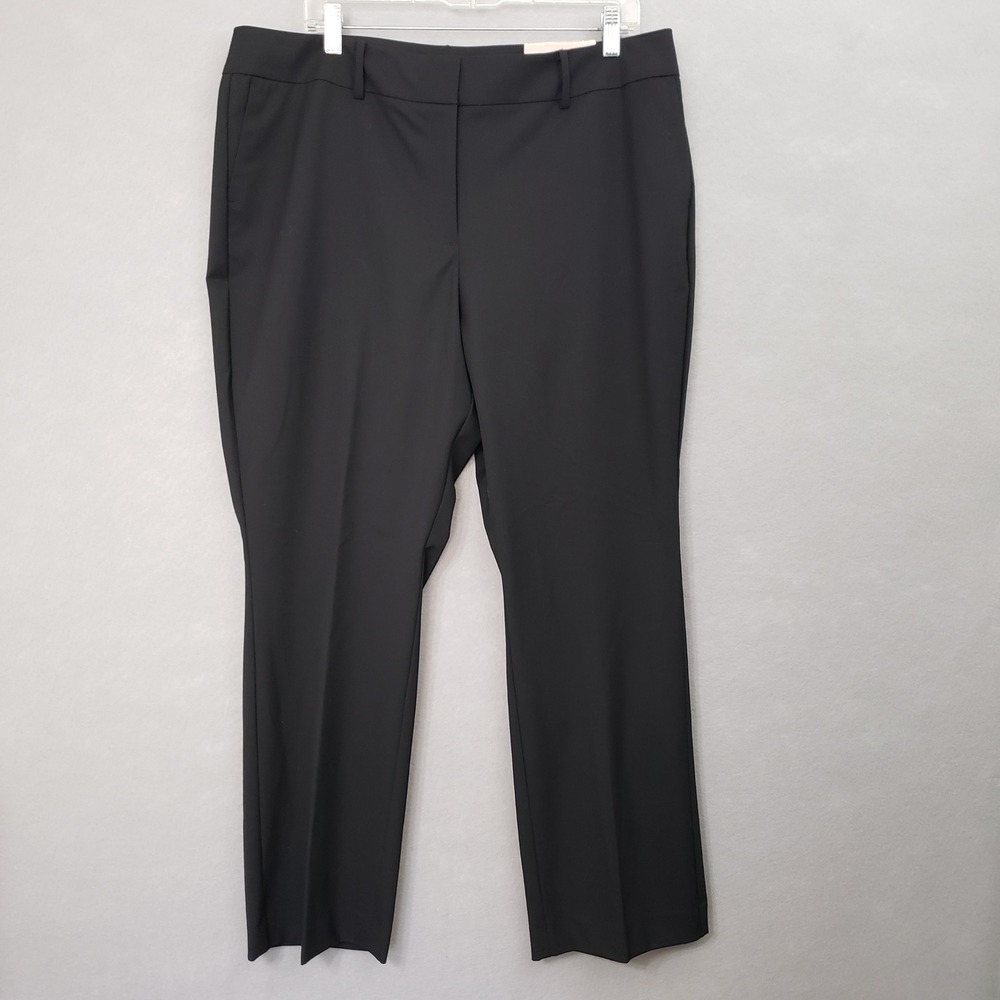 Ann Taylor Factory Womens 16P Straight Leg Pants Black Curvy Fit Career Office